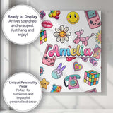 Personalised Name Gummy Bear Rainbow Roller Custom  Bespoke Interior Contemporary Canvas Wall Art Print Decor Picture Ready to Hang