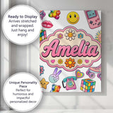 Personalised Name Gummy Bear Rainbow Roller Custom  Bespoke Interior Contemporary Canvas Wall Art Print Decor Picture Ready to Hang