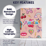 Personalised Name Gummy Bear Rainbow Roller Custom  Bespoke Interior Contemporary Canvas Wall Art Print Decor Picture Ready to Hang