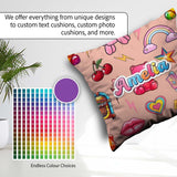 Custom Name Gummy Bear Rainbow Roller Skate Lightning Background Square Filled Cushion Throw Pillow Sofa Bed Home Decor Zip Washable UK Made