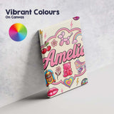 Personalised Name Gummy Bear Rainbow Roller Custom  Bespoke Interior Contemporary Canvas Wall Art Print Decor Picture Ready to Hang