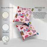 Custom Name Kawaii Gummy Bear Cherry Rainbow Roller Skate Pink Square Filled Cushion Throw Pillow Sofa Bed Home Decor Zip Washable UK Made