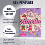 Personalised Name Cute Kawaii Gummy Bear Custom  Unique Gift Idea Elegant Feature Canvas Wall Art Print Decor Picture Ready to Hang