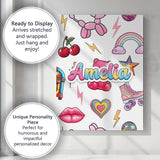 Personalised Name Cute Kawaii Gummy Bear Custom  Unique Gift Idea Elegant Feature Canvas Wall Art Print Decor Picture Ready to Hang