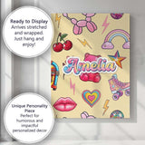 Personalised Name Cute Kawaii Gummy Bear Custom  Unique Gift Idea Elegant Feature Canvas Wall Art Print Decor Picture Ready to Hang