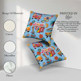 Custom Name Hippie Vans Camera Guitar Floral Background Seamless Square Filled Cushion Throw Pillow Sofa Bed Home Decor Zip Washable UK Made