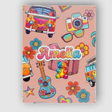 Personalised Name Hippie Vans Camera Guitar Custom  Bespoke Interior Contemporary Canvas Wall Art Print Decor Picture Ready to Hang