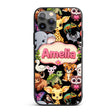 Cute Cartoon Jungle Safari Animals Printed Design Custom Name Protective Phone Case Mobile Cover Durable Everyday Smartphone Shock Resistant