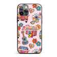 Hippie Van Camera Guitar Floral Travel Light Pink Custom Name Protective Phone Case Mobile Cover Durable Everyday Smartphone Shock Resistant