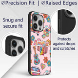 Hippie Van Camera Guitar Floral Travel Light Pink Custom Name Protective Phone Case Mobile Cover Durable Everyday Smartphone Shock Resistant