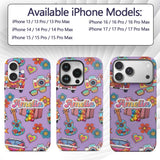 Hippie Van Camera Guitar Floral Travel Lavender Custom Name Protective Phone Case Mobile Cover Durable Everyday Smartphone Shock Resistant