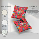 Custom Name Hippie Van Camera Guitar Floral Travel Seamless Name Square Filled Cushion Throw Pillow Sofa Bed Home Decor Zip Washable UK Made