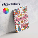Personalised Name Hippie Van Camera Guitar Custom  Unique Gift Idea Elegant Feature Canvas Wall Art Print Decor Picture Ready to Hang