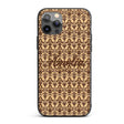 Bold Dark Brown Fleur De Lis Decorative Design Custom Name Protective Phone Case Mobile Cover Durable Everyday Smartphone Shock Resistant