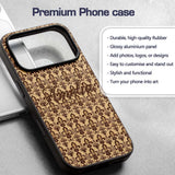 Bold Dark Brown Fleur De Lis Decorative Design Custom Name Protective Phone Case Mobile Cover Durable Everyday Smartphone Shock Resistant