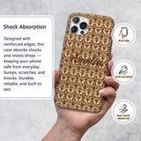 Bold Dark Brown Fleur De Lis Decorative Design Custom Name Protective Phone Case Mobile Cover Durable Everyday Smartphone Shock Resistant