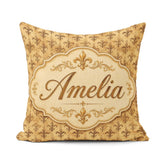 Custom Name Classic Antique Fleur De Lis Decorative Pattern Warm Square Filled Cushion Throw Pillow Sofa Bed Home Decor Zip Washable UK Made