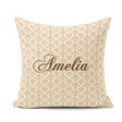 Custom Name Soft Beige Fleur De Elegant Seamless Pattern Classic Square Filled Cushion Throw Pillow Sofa Bed Home Decor Zip Washable UK Made