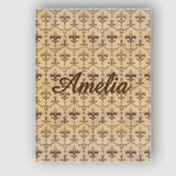 Personalised Name Classic Beige Fleur De Custom  Unique Gift Idea Elegant Feature Canvas Wall Art Print Decor Picture Ready to Hang