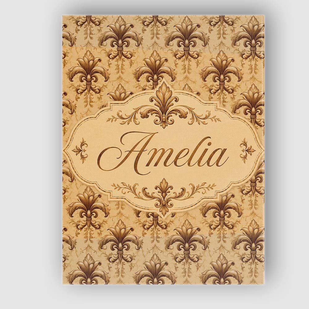 Personalised Name Ornate Baroque Fleur De Custom  Unique Gift Idea Elegant Feature Canvas Wall Art Print Decor Picture Ready to Hang