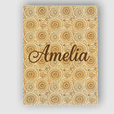 Personalised Name Warm Beige Ornate Mandala Custom  Bespoke Interior Contemporary Canvas Wall Art Print Decor Picture Ready to Hang