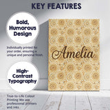 Personalised Name Warm Beige Ornate Mandala Custom  Bespoke Interior Contemporary Canvas Wall Art Print Decor Picture Ready to Hang