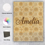 Personalised Name Warm Beige Ornate Mandala Custom  Bespoke Interior Contemporary Canvas Wall Art Print Decor Picture Ready to Hang