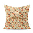 Custom Name Bold Orange Navy Seamless Pattern Classic Decorative Square Filled Cushion Throw Pillow Sofa Bed Home Decor Zip Washable UK Made