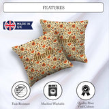 Custom Name Bold Orange Navy Seamless Pattern Classic Decorative Square Filled Cushion Throw Pillow Sofa Bed Home Decor Zip Washable UK Made
