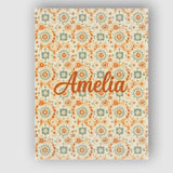 Personalised Name Soft Pastel Orange Green Custom  Unique Gift Idea Elegant Feature Canvas Wall Art Print Decor Picture Ready to Hang