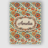 Personalised Name Vibrant Orange Teal Custom Modern Room Accent Creative Decorator Style Canvas Wall Art Print Decor Picture Ready to Hang