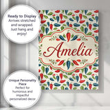 Personalised Name Hand Painted Pepper Custom Modern Room Accent Creative Decorator Style Canvas Wall Art Print Decor Picture Ready to Hang