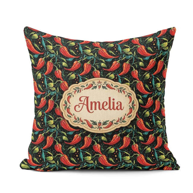 Custom Name Modern Abstract Seamless Pattern Artistic Vegetable Square Filled Cushion Throw Pillow Sofa Bed Home Decor Zip Washable UK Made