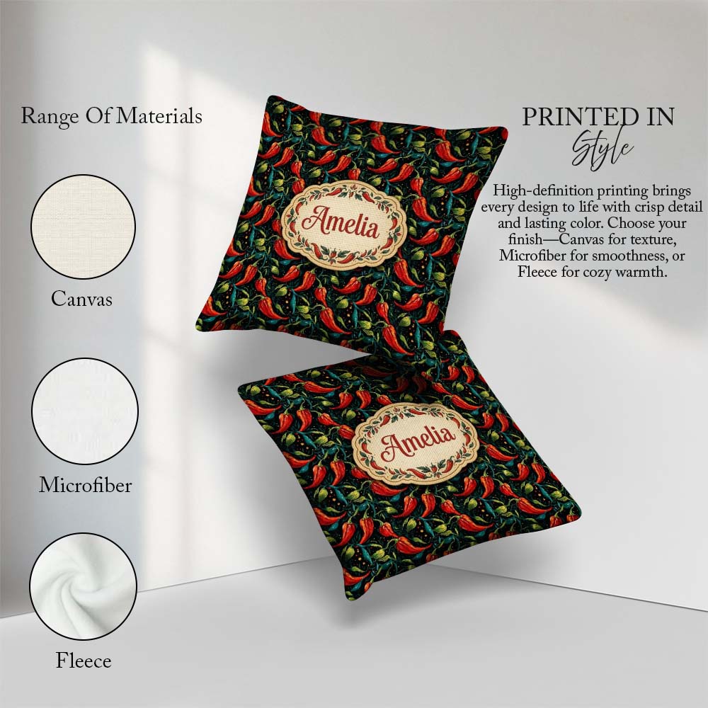 Custom Name Modern Abstract Seamless Pattern Artistic Vegetable Square Filled Cushion Throw Pillow Sofa Bed Home Decor Zip Washable UK Made