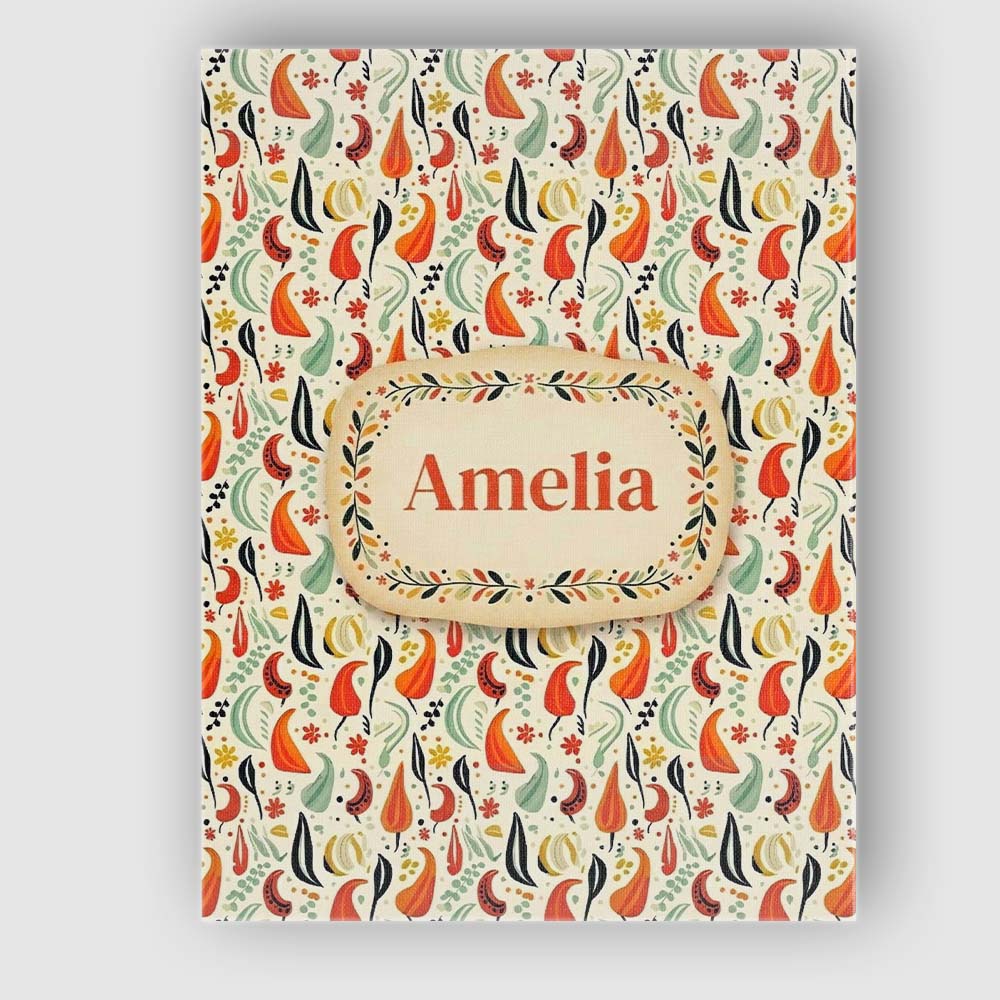 Personalised Name Minimalist Pepper Floral Custom  Unique Gift Idea Elegant Feature Canvas Wall Art Print Decor Picture Ready to Hang