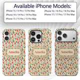 Minimalist Pepper Floral Seamless Pattern Soft Custom Name Protective Phone Case Mobile Cover Durable Everyday Smartphone Shock Resistant