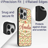 Soft Chili Pepper Seamless Pattern Warm Red Green Custom Name Protective Phone Case Mobile Cover Durable Everyday Smartphone Shock Resistant