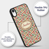 Vintage Mixed Pepper Seamless Pattern Red Orange Custom Name Protective Phone Case Mobile Cover Durable Everyday Smartphone Shock Resistant