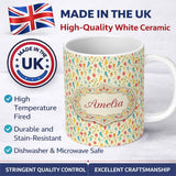 Personalized Custom Name Pastel Colorful Pepper Seamless Pattern Cute Minimal Kitchen Design 11oz Ceramic Coffee Tea Mug White Large Handle