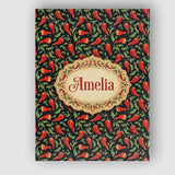 Personalised Name Dark Background Red Chili Custom  Bespoke Interior Contemporary Canvas Wall Art Print Decor Picture Ready to Hang