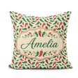 Custom Name Classic Red Green Chili Seamless Pattern Simple Food Square Filled Cushion Throw Pillow Sofa Bed Home Decor Zip Washable UK Made