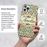 Classic Red Green Chili Seamless Pattern Simple Custom Name Protective Phone Case Mobile Cover Durable Everyday Smartphone Shock Resistant