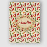 Personalised Name Red Green Chili Pepper Custom  Unique Gift Idea Elegant Feature Canvas Wall Art Print Decor Picture Ready to Hang