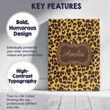 Personalised Name Classic Leopard Animal Custom  Unique Gift Idea Elegant Feature Canvas Wall Art Print Decor Picture Ready to Hang