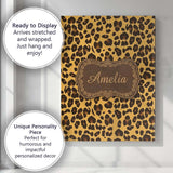 Personalised Name Classic Leopard Animal Custom  Unique Gift Idea Elegant Feature Canvas Wall Art Print Decor Picture Ready to Hang