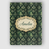 Personalised Name Dark Green Ornamental Custom  Modern Room Accent Elegant Feature Canvas Wall Art Print Decor Picture Ready to Hang