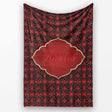 Red Black Geometric Floral Seamless Pattern Elegant Gothic Style  Personalised Custom Name Super Soft Fleece Blanket Bed Sofa Throw