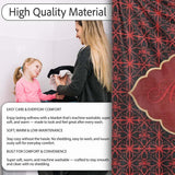 Red Black Geometric Floral Seamless Pattern Elegant Gothic Style  Personalised Custom Name Super Soft Fleece Blanket Bed Sofa Throw