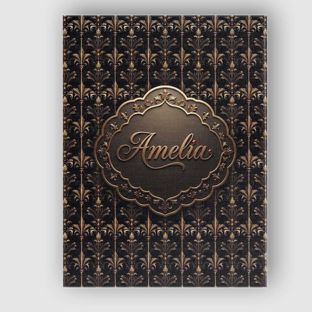 Personalised Name Luxury Gold Ornamental Custom  Unique Gift Idea Elegant Feature Canvas Wall Art Print Decor Picture Ready to Hang
