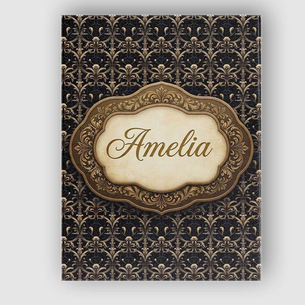 Personalised Name Classic Gold Black Custom Premium Decorative Design Modern Room Accent Canvas Wall Art Print Decor Picture Ready to Hang